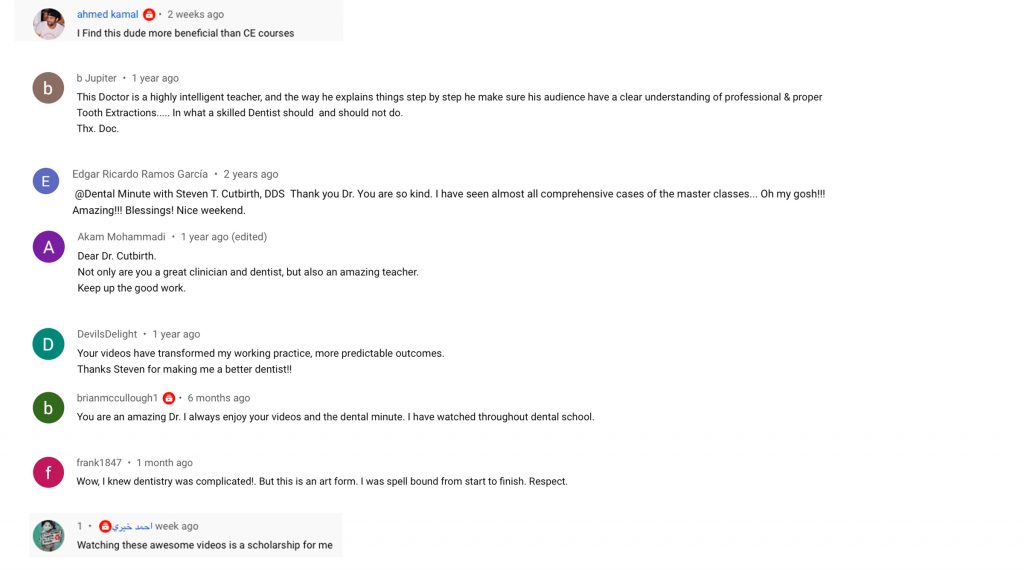 Testimonials Dentistry Master Classes