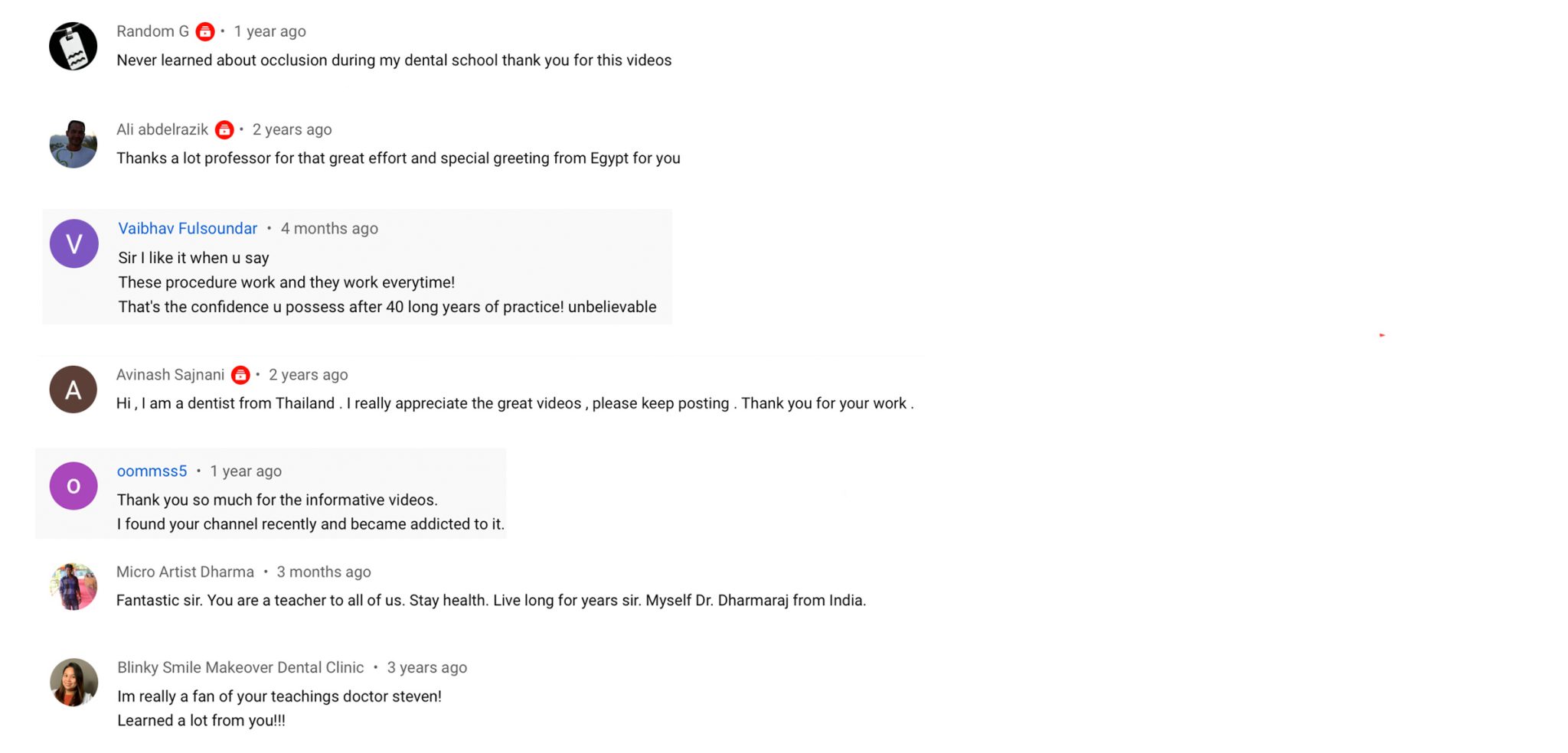 Testimonials Dentistry Master Classes